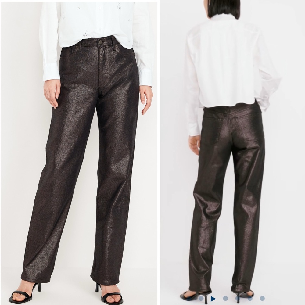 Old Navy High Rise  OG Loose High Waisted Metallic Shine Jeans